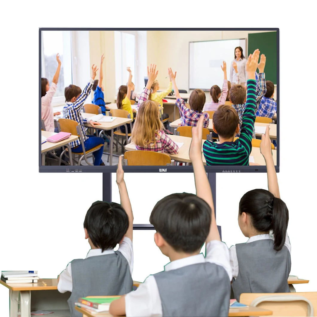 High Quality 55 ~110 Inch 4K Android Windows Dual System Interactive Whiteboard with Camera Microphone for School and Video Conference