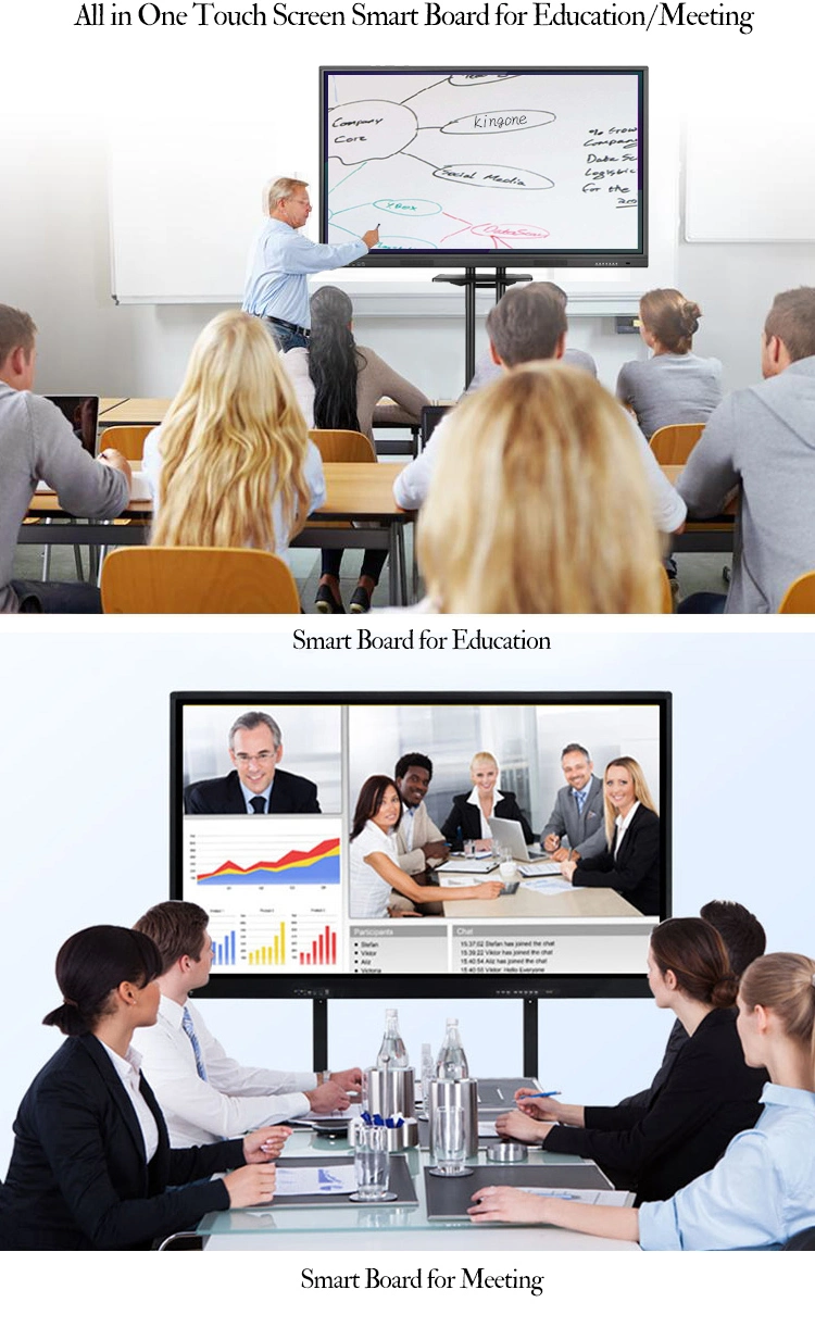 Wall Mounted Nano Blackboard 70 Inch LED LCD Touch Screen PC Computer Smart Board Interactive Whiteboard