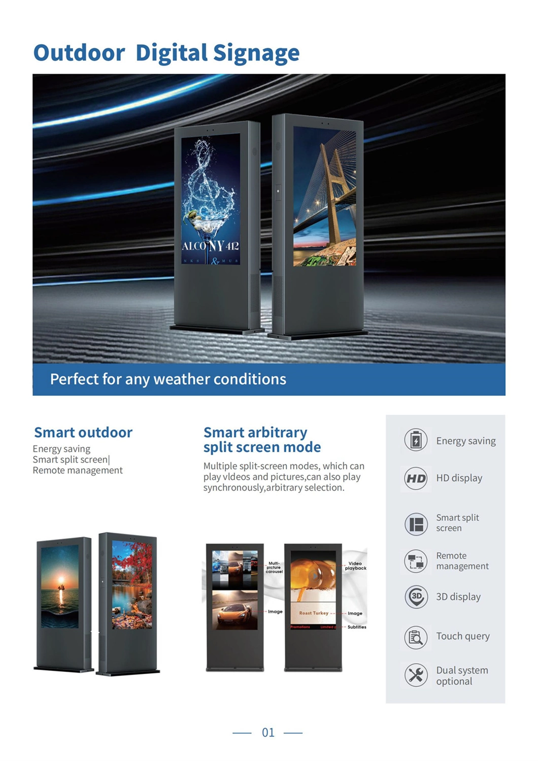 Touch Ad Player 43 Inch Rotation Ad Player Touch Screen Kiosk Outdoor Advertising LED Display Screen Prices LCD Digital Signage