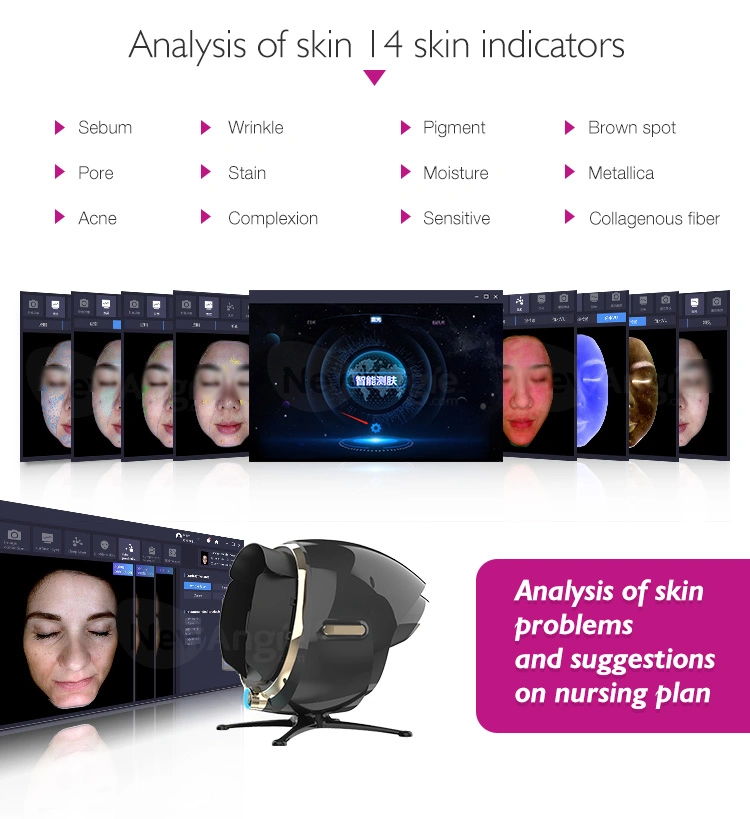 Facial Skin Analyzer Digital Mirror Portable Facial Magic Magnifier Face 3D Beauty Skin Test Machine
