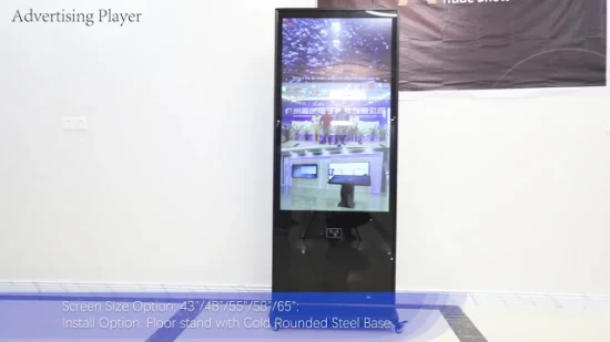 Segnaletica per display pubblicitario con schermo digitale a LED per supporto da pavimento LCD da 55 pollici per interni