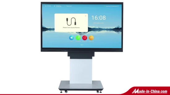 Lavagna interattiva touchscreen Android 11.0 da 86 pollici e 75 pollici, schermo piatto interattivo aziendale per aziende con ZOOM e team
